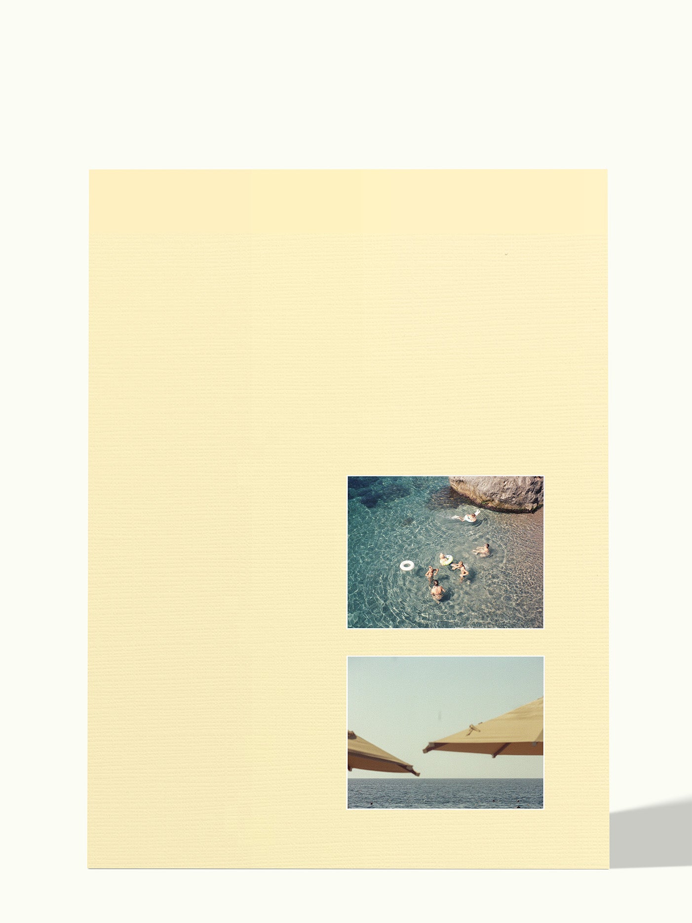 50x70cm - 2x 15x20cm foto off-center - passe-partout