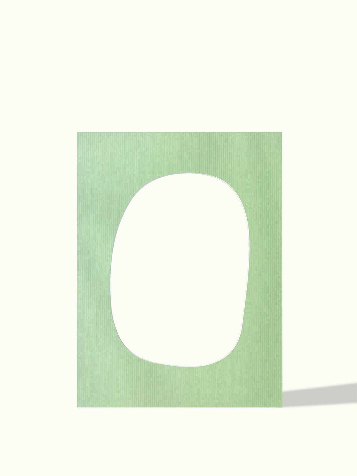 Asymmetrisch rond passe-partout, organische uitsnede, kleur Sage Green