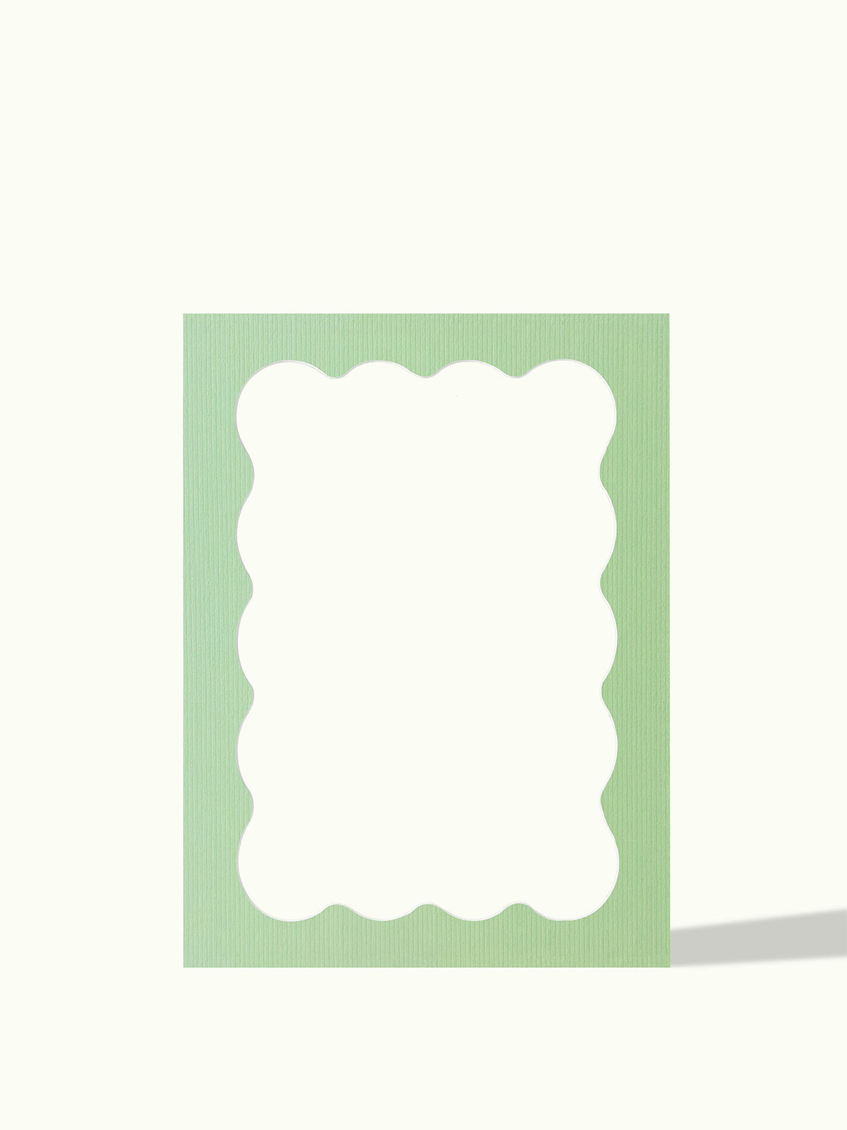 Wavy frame passe-partout, organic cutout, colour Sage Green