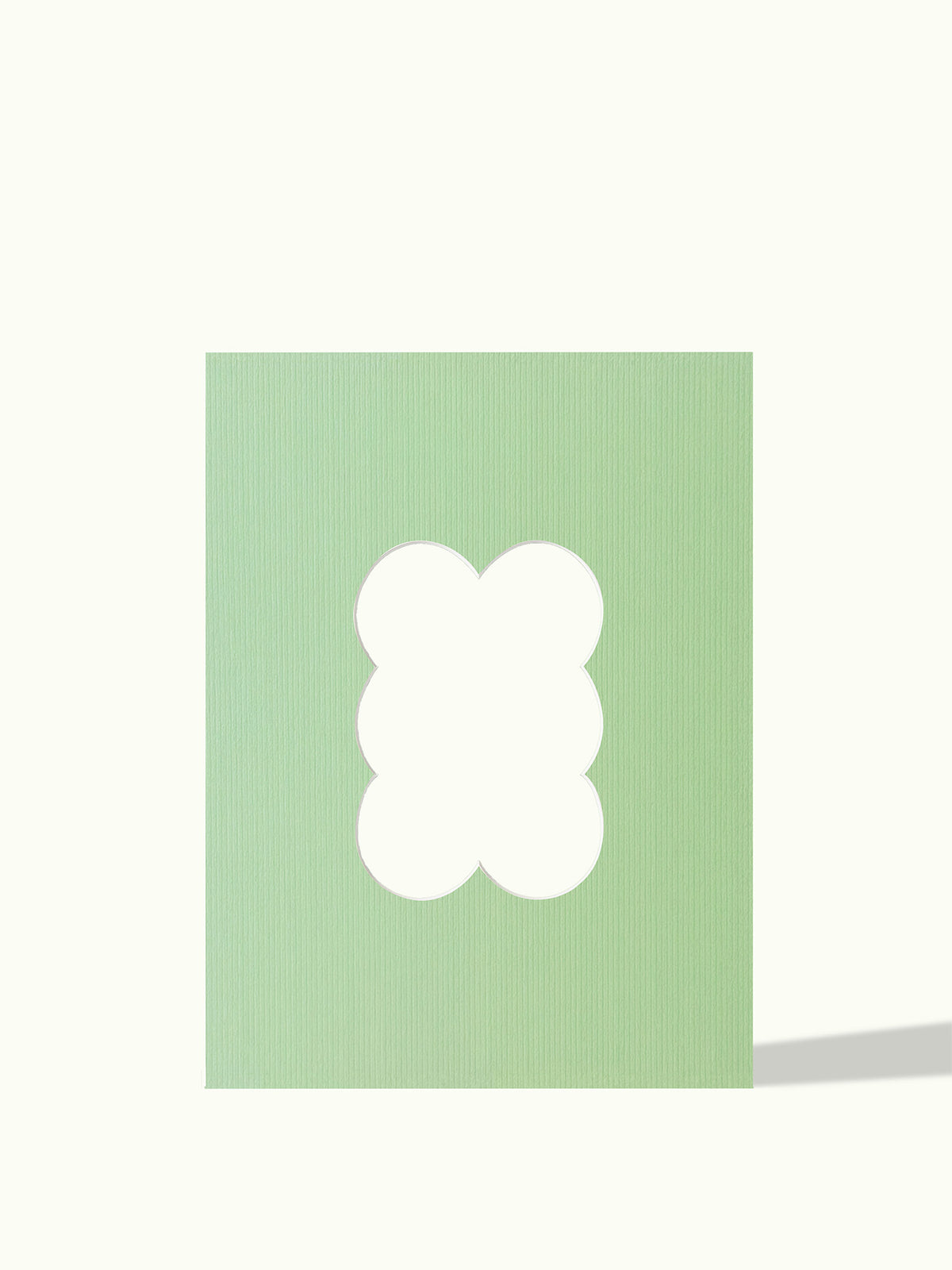 Cloud-shaped passe-partout, organic cutout, colour Sage Green