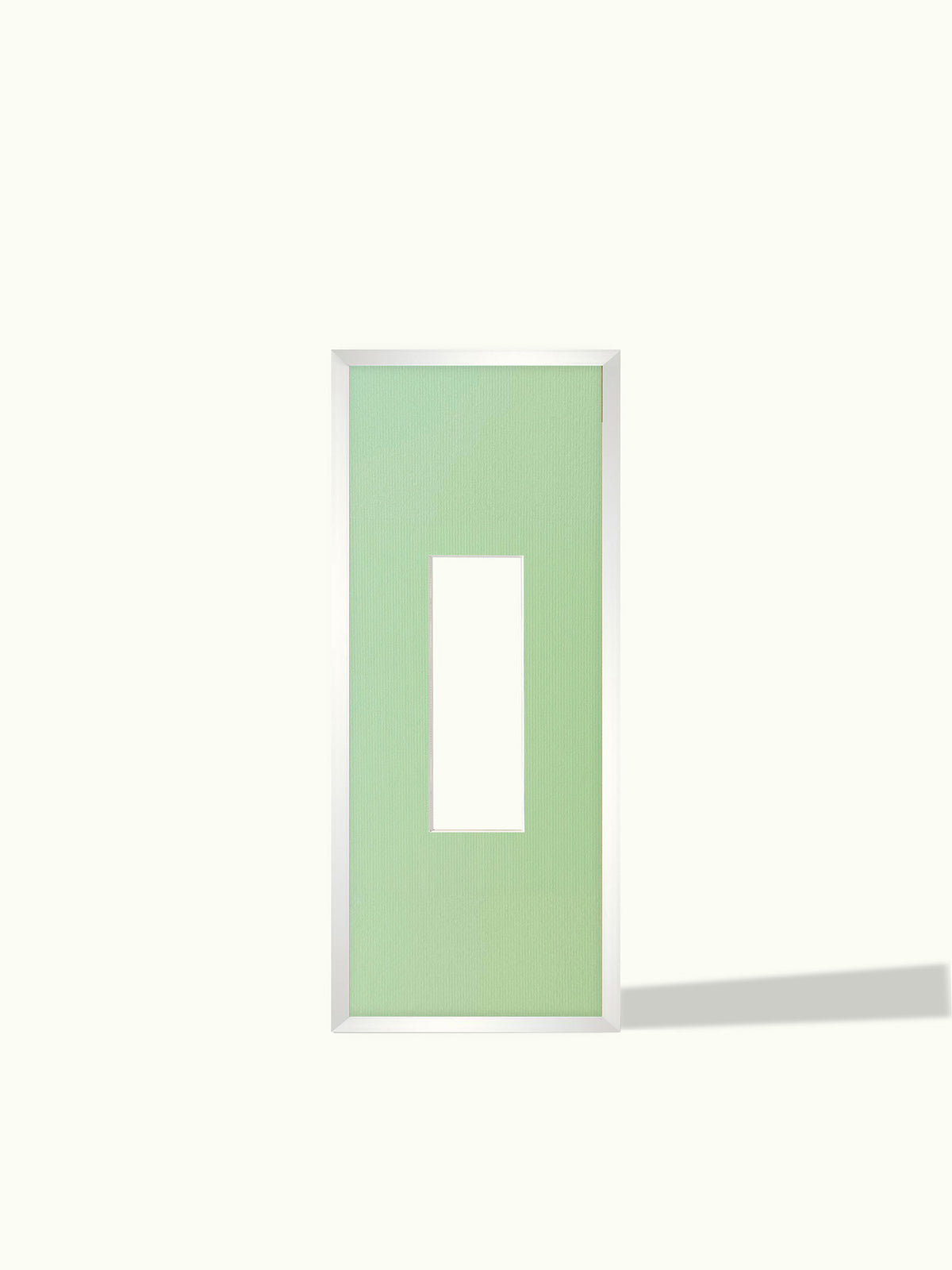 Fotostrip wissellijst mat zilver met passe-partout in Sage Green