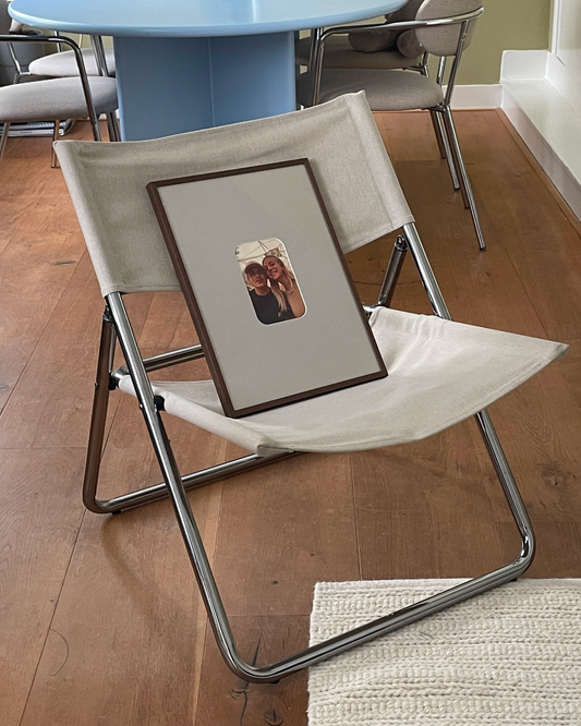 Wissellijst handgemaakt aluminium met wengé fineer