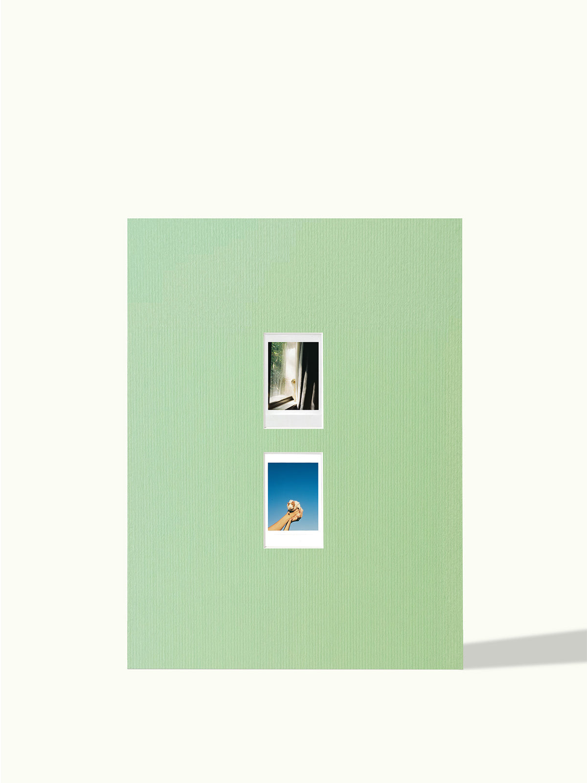 Polaroid Passepartout für 2, 3 oder 4 Fotos untereinander, Farbe Sage Green, 30x40 cm