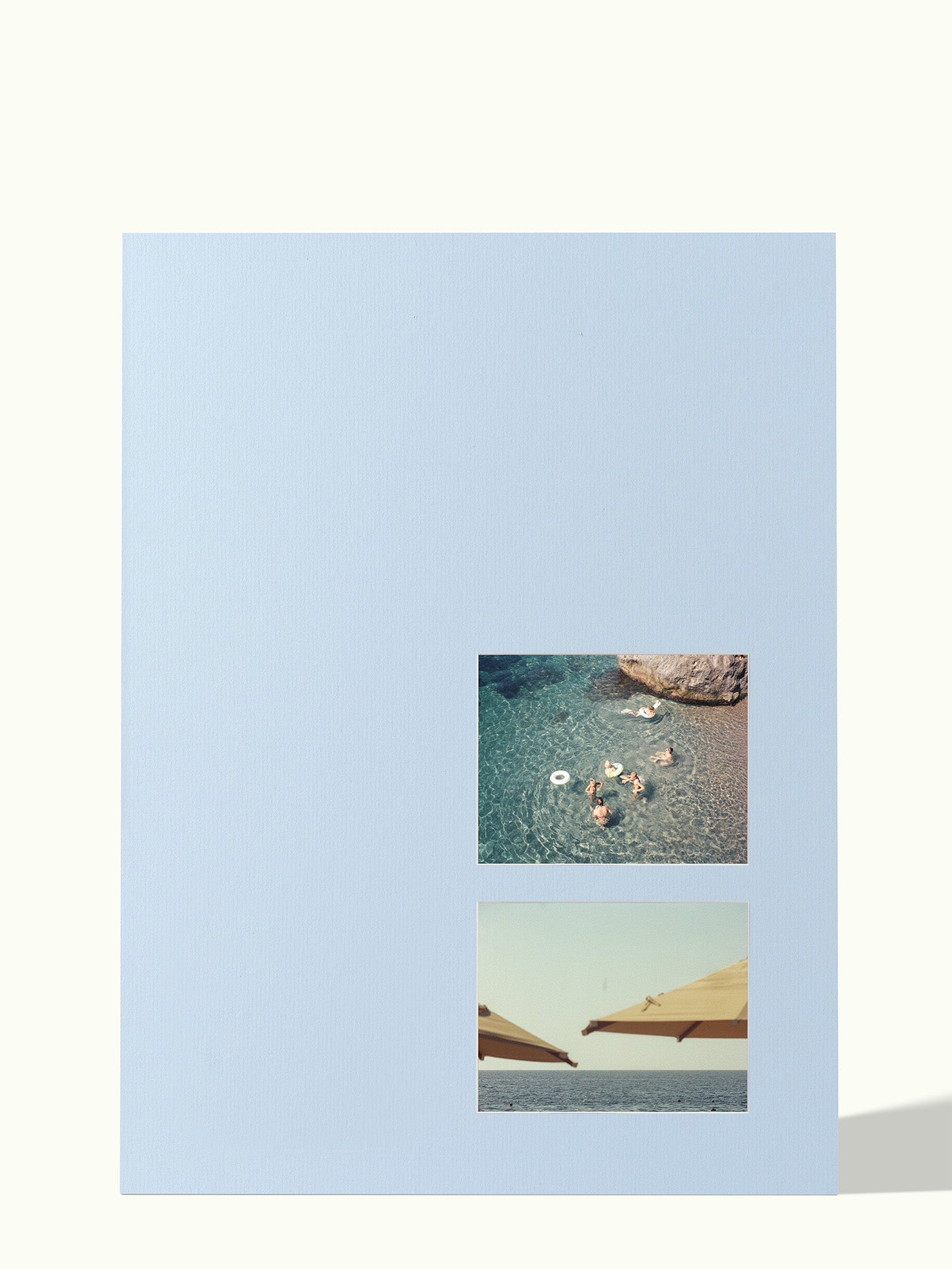 50x70cm - 2x 15x20cm foto off-center - passe-partout