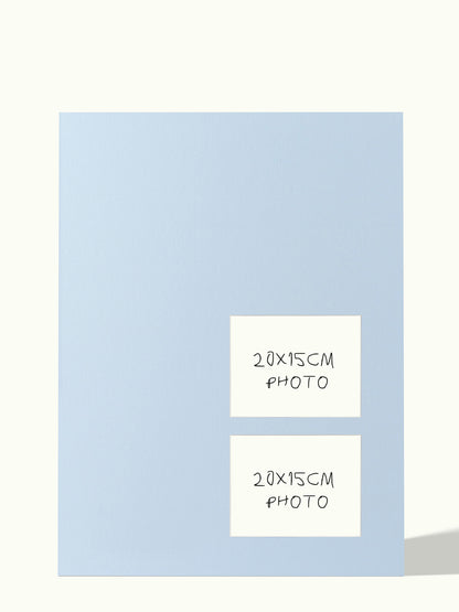 50x70cm - 2x 15x20cm foto off-center - passe-partout