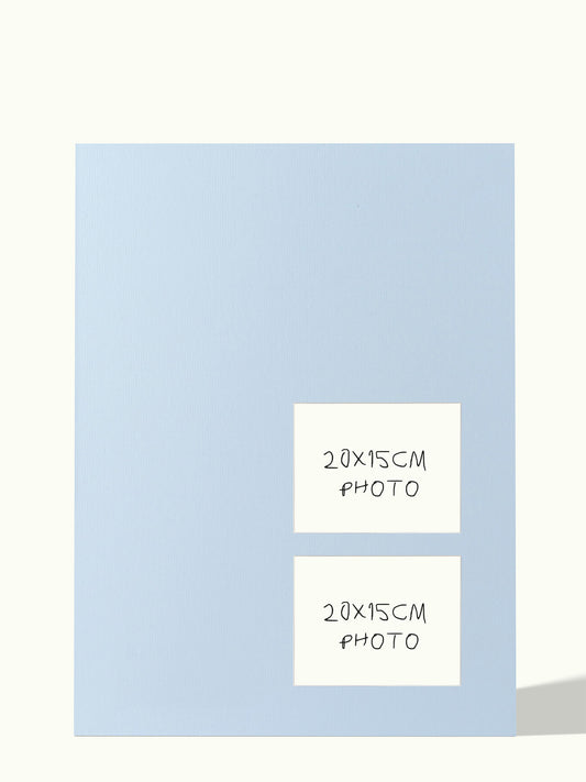 50x70cm - 2x 15x20cm foto off-center - passe-partout