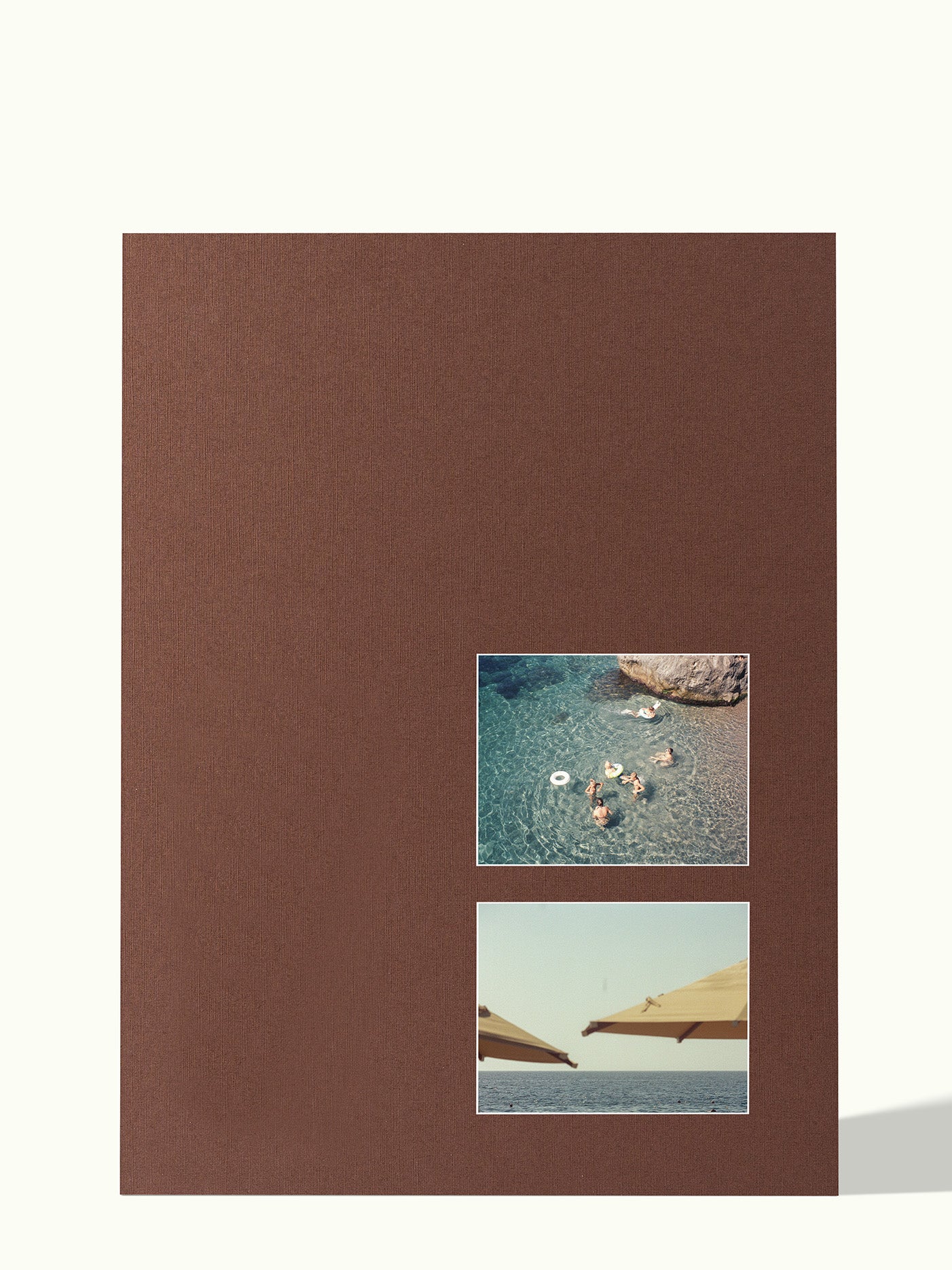 50x70cm - 2x 15x20cm foto off-center - passe-partout