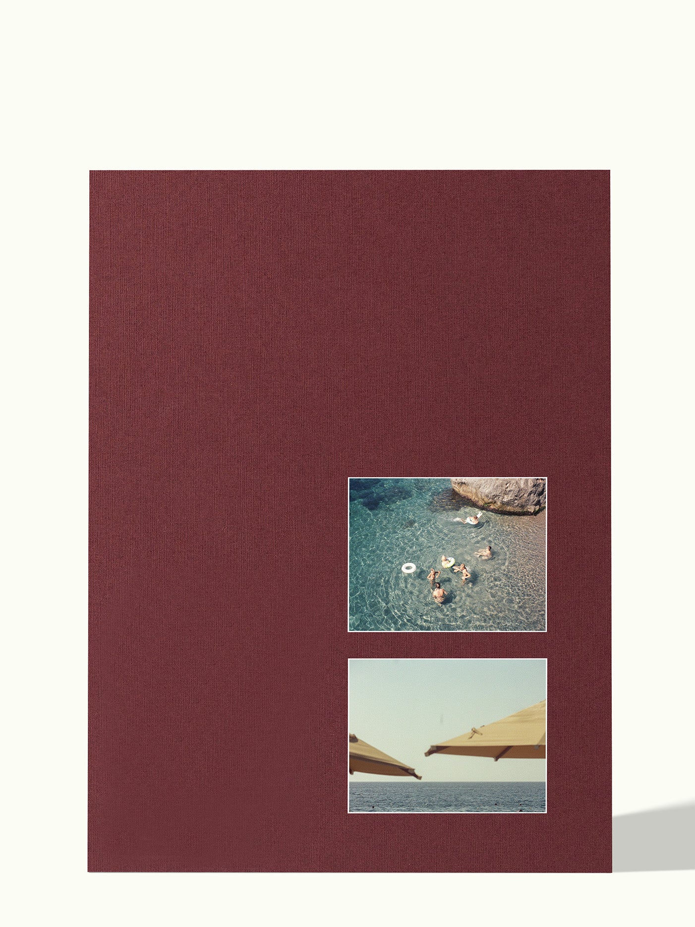 50x70cm - 2x 15x20cm foto off-center - passe-partout