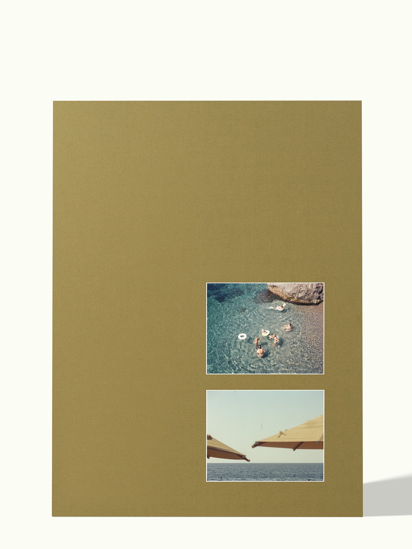 50x70cm - 2x 15x20cm foto off-center - passe-partout