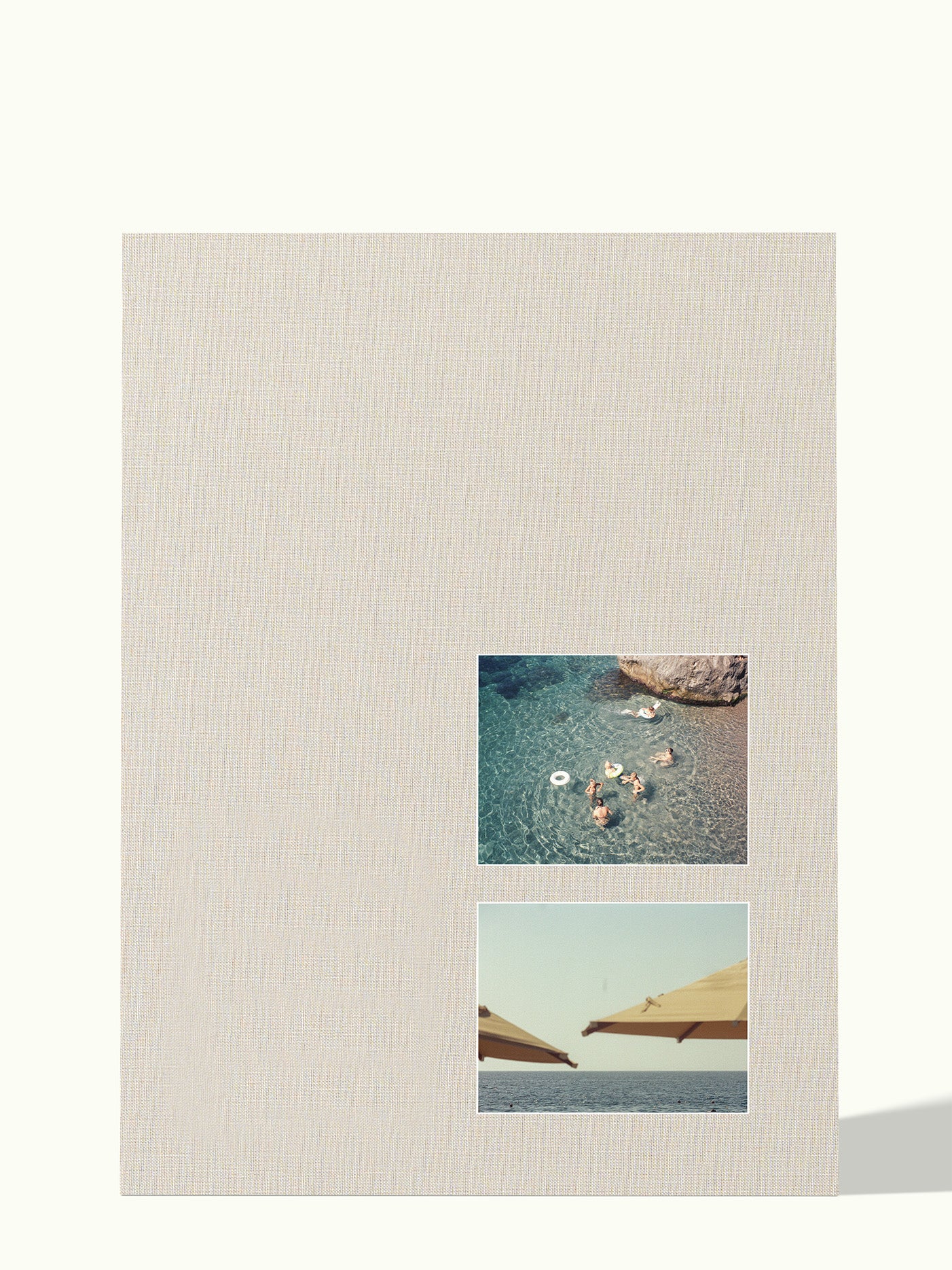 50x70cm - 2x 15x20cm foto off-center - passe-partout