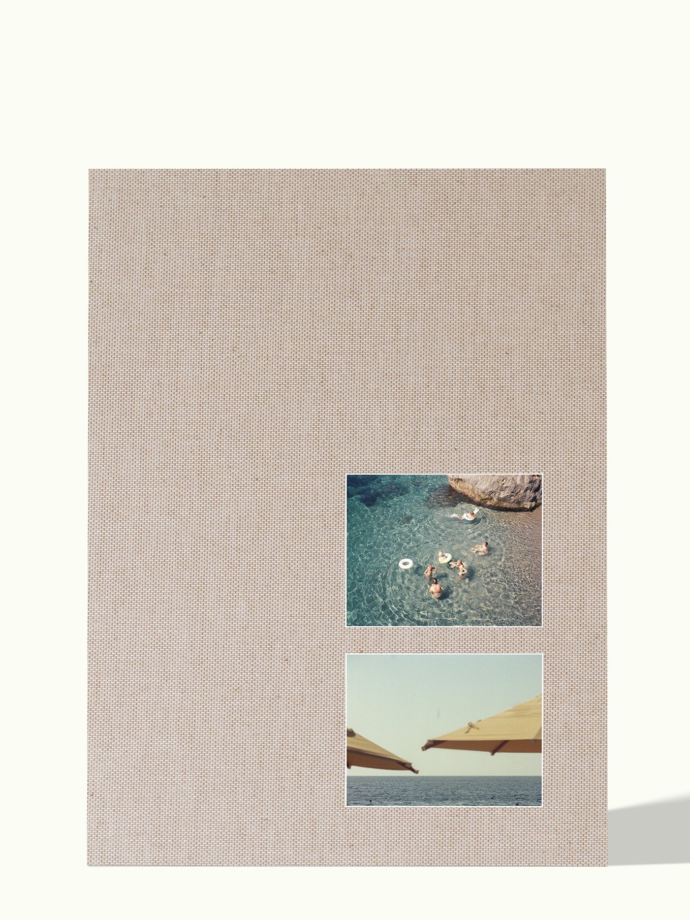 50x70cm - 2x 15x20cm foto off-center - passe-partout