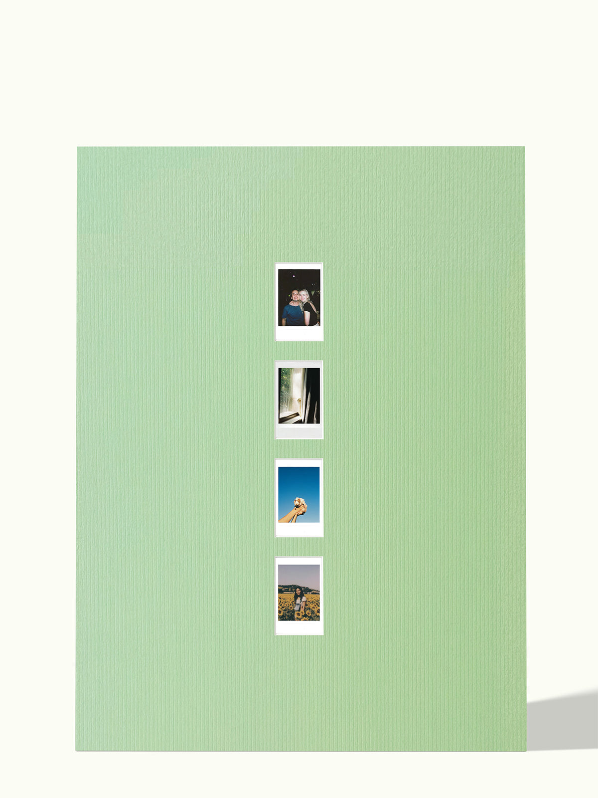 Polaroid Passepartout für 2, 3 oder 4 Fotos untereinander, Farbe Sage Green, 50x70 cm