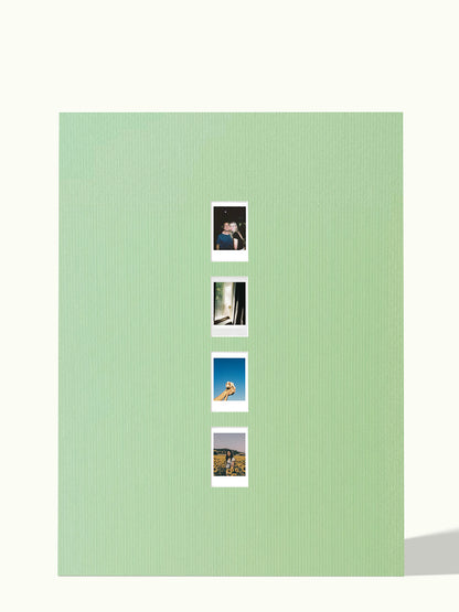 Polaroid Passepartout für 2, 3 oder 4 Fotos untereinander, Farbe Sage Green, 50x70 cm