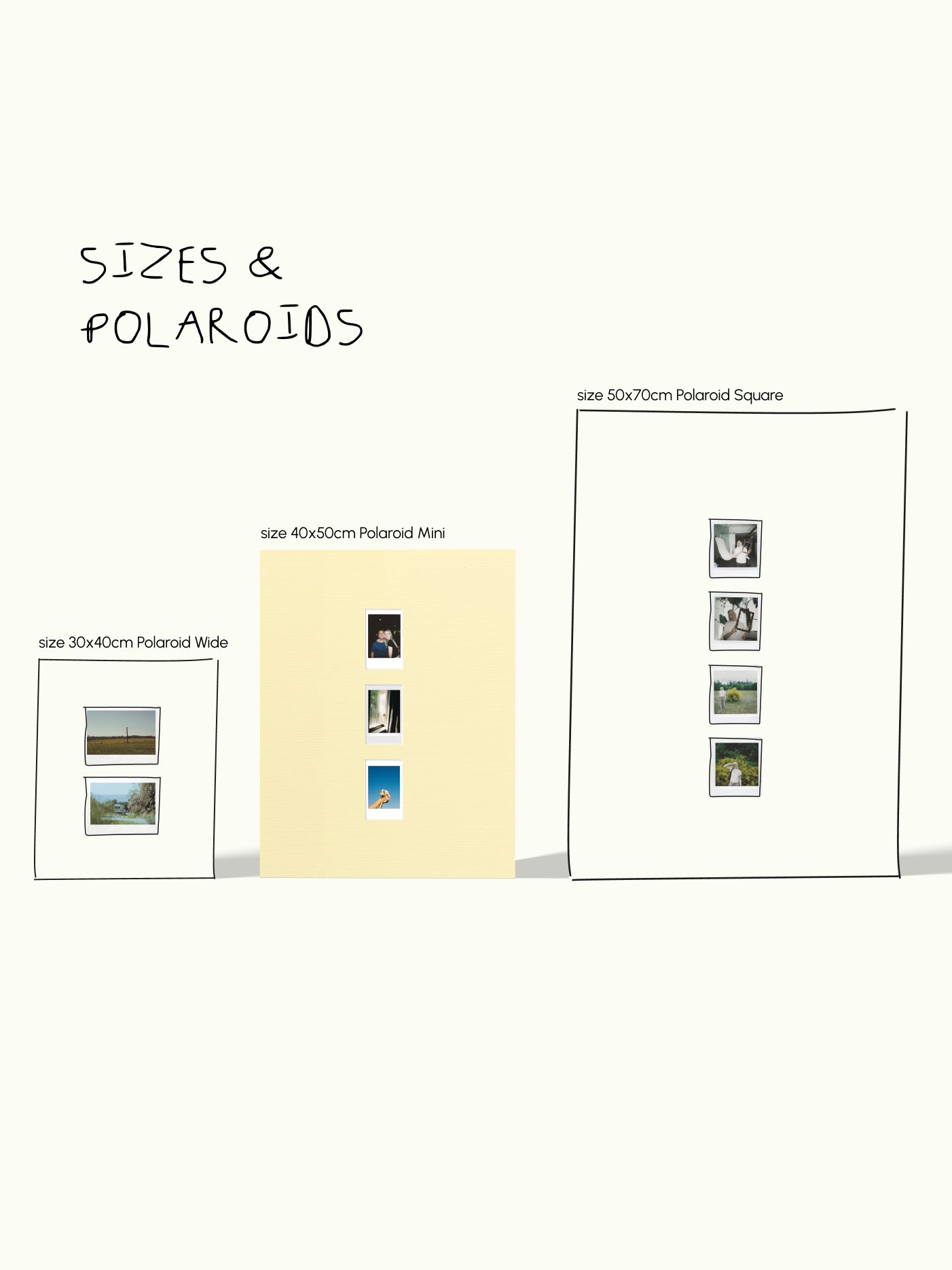 Verticale Polaroid reeks (2,3,4 foto's)