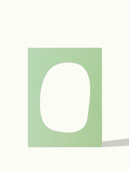 Asymmetrisch rond passe-partout, organische uitsnede, kleur Sage Green