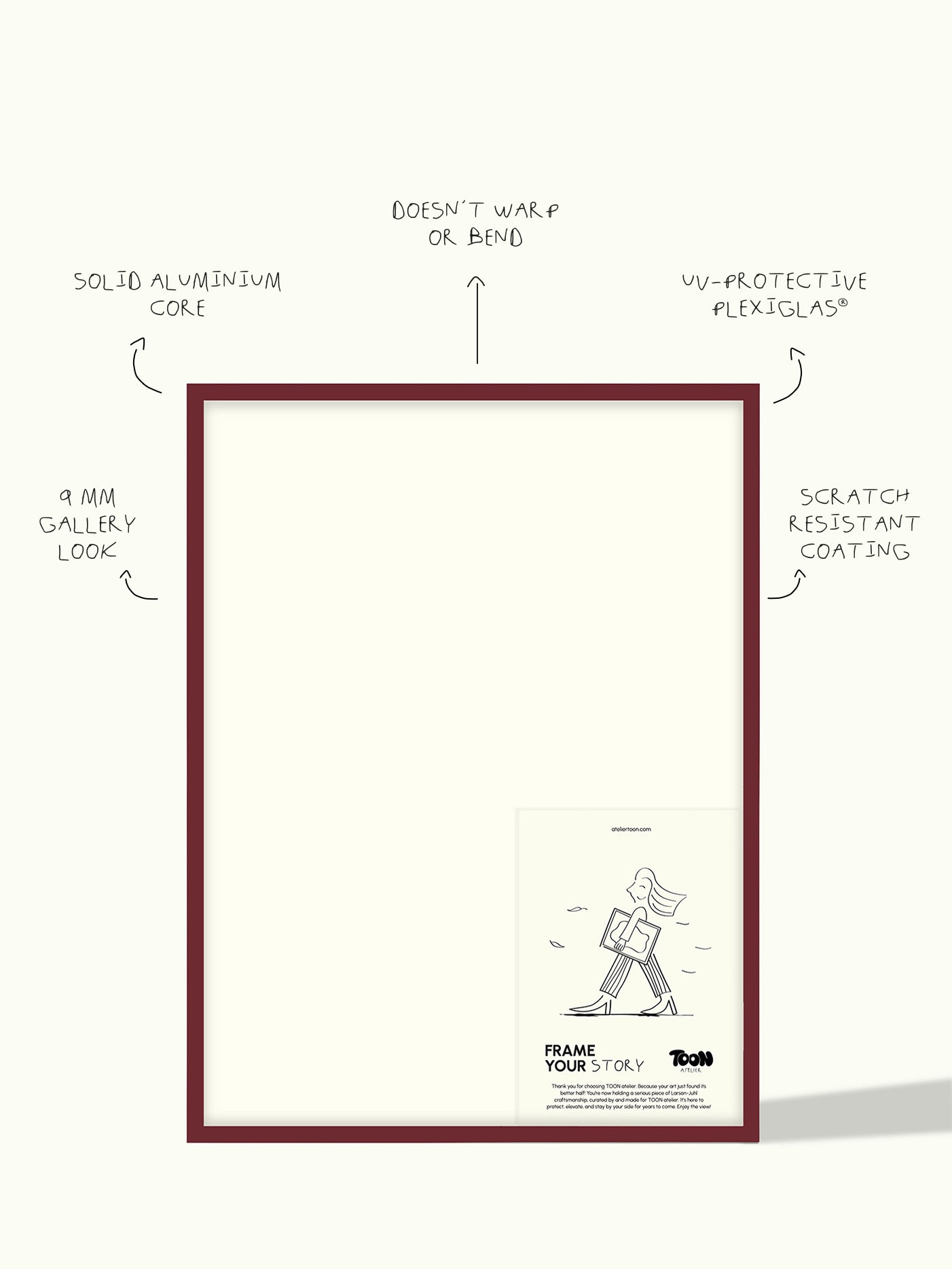 Wissellijst handgemaakt aluminium - bordeaux