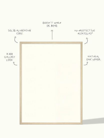 Wissellijst handgemaakt aluminium met eiken fineer