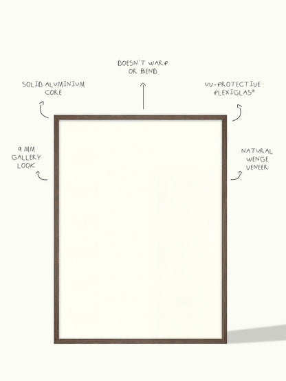 Wissellijst handgemaakt aluminium met wengé fineer