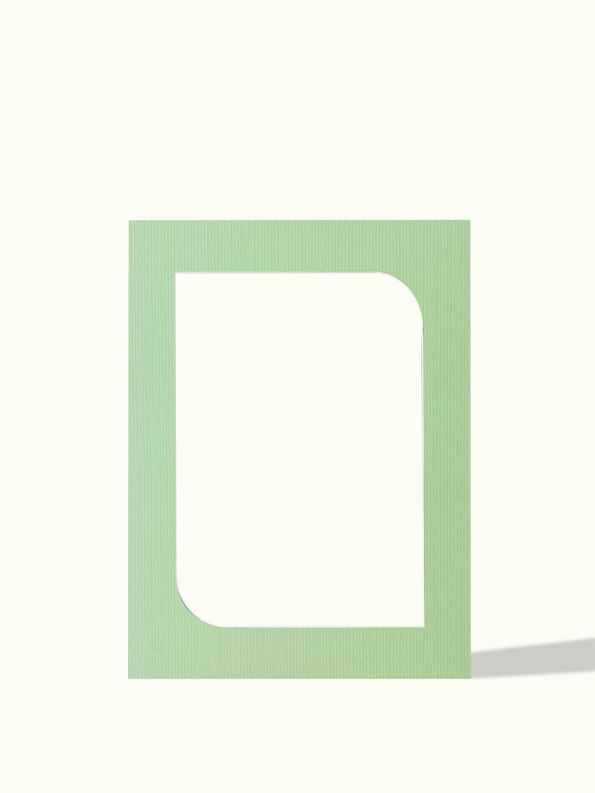 Rounded corner frame passe-partout, organic cutout, colour Sage Green