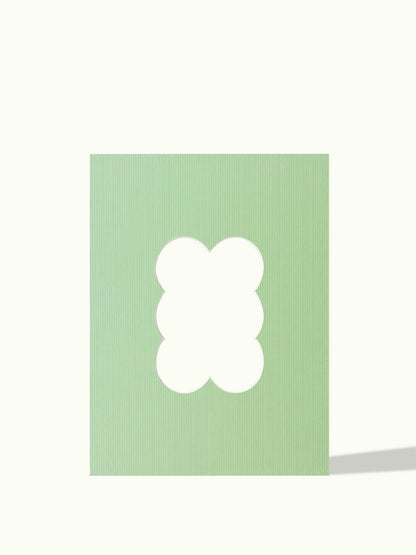 Cloud-shaped passe-partout, organic cutout, colour Sage Green