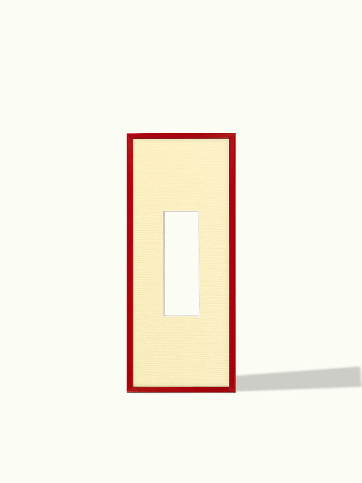 Fotostrip wissellijst cherry cola rood met passe-partout in Butter Yellow