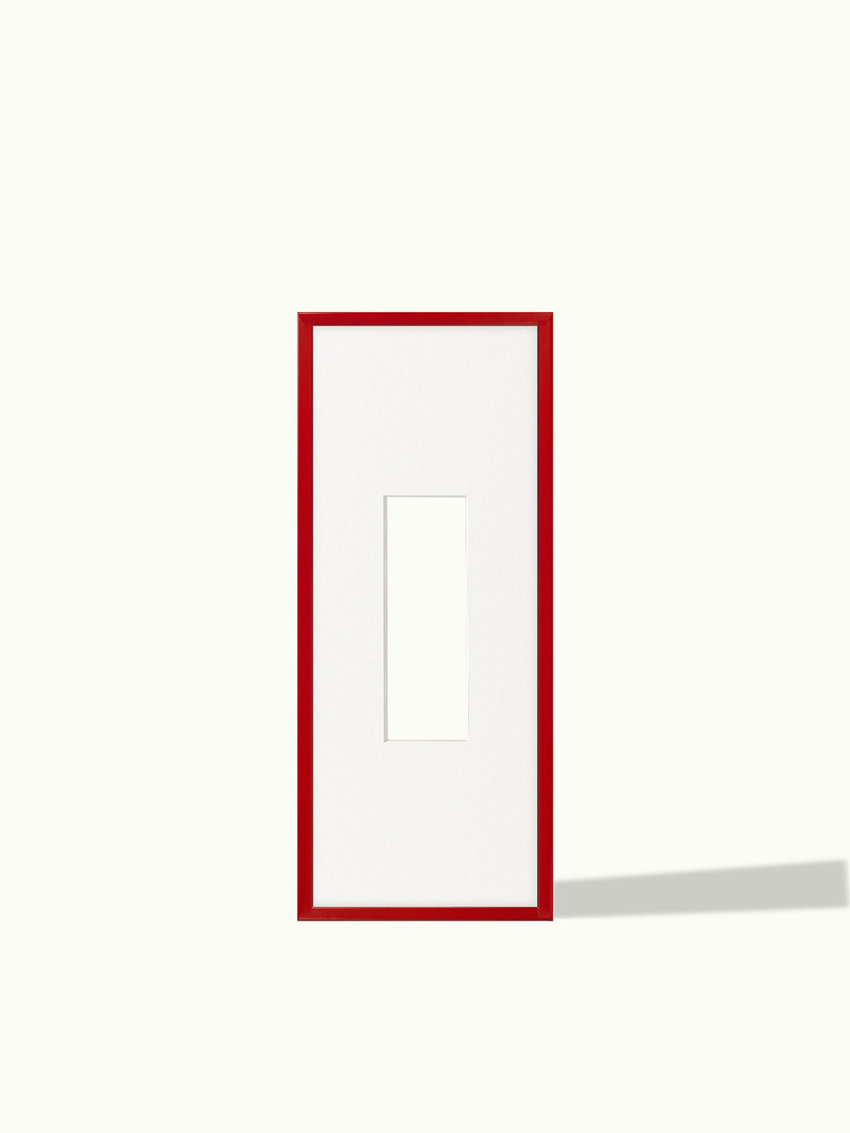 Fotostrip wissellijst cherry cola rood met passe-partout in Canvas Cream